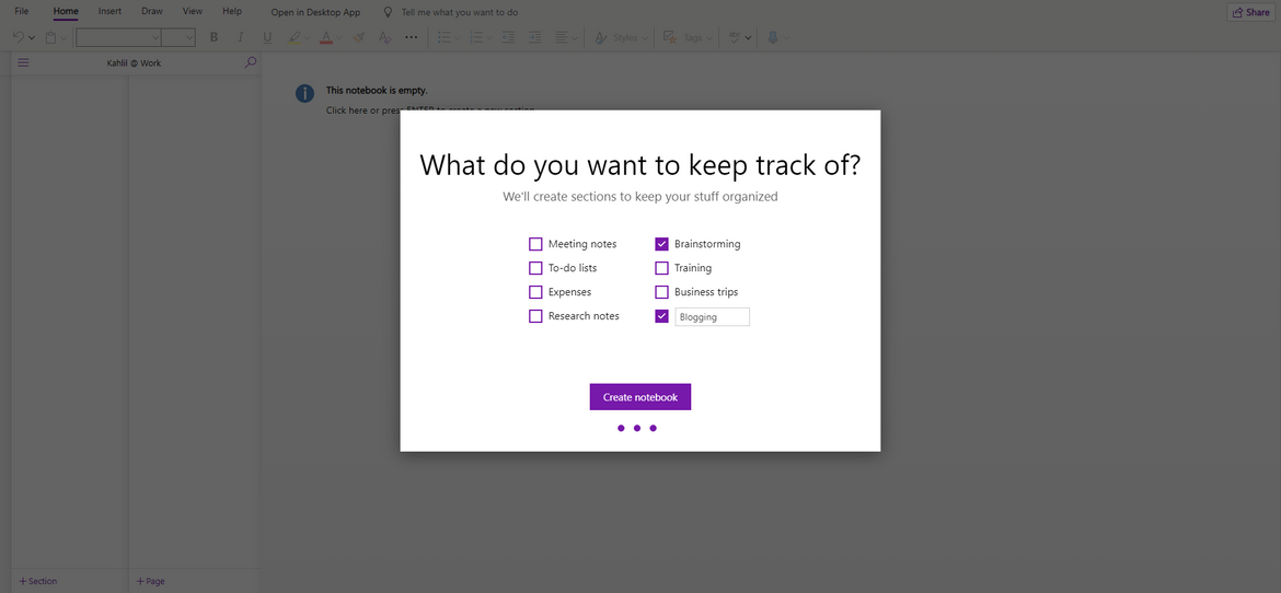 Notebook configuration